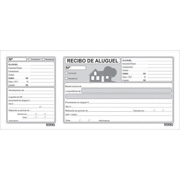 20 Blocos Recibo De Aluguel Com Canhoto 50 Folhas Sidgraph