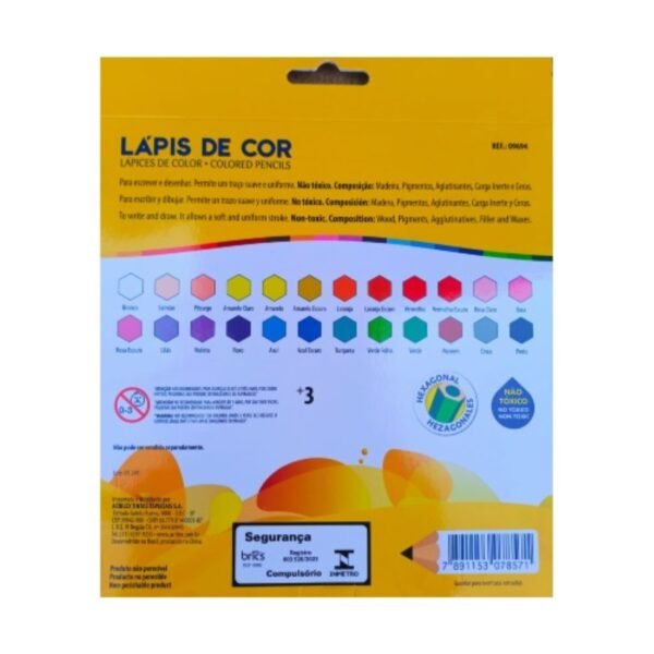 Lapis de Cor 24 Cores Ponta Macia Super Mina 3mm Acrilex - Image 2