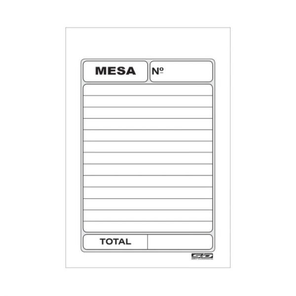20 Blocos Comanda Pedido de Mesa C/ Cópia 2 Vias Sidgraph