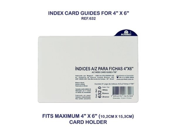 Indice Organizador para Fichario A-Z 4x6 Cartão Acrimet - Image 2