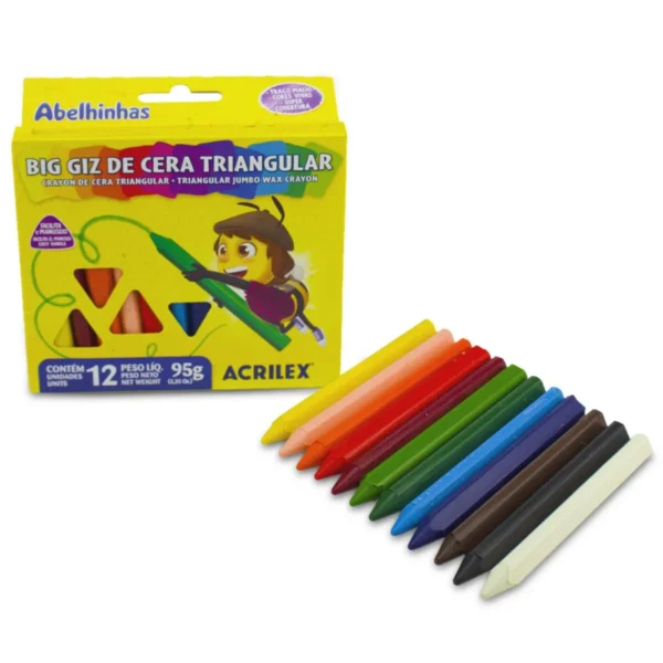 Big Giz de Cera Triangular 95g 12 Cores Acrilex - Image 3