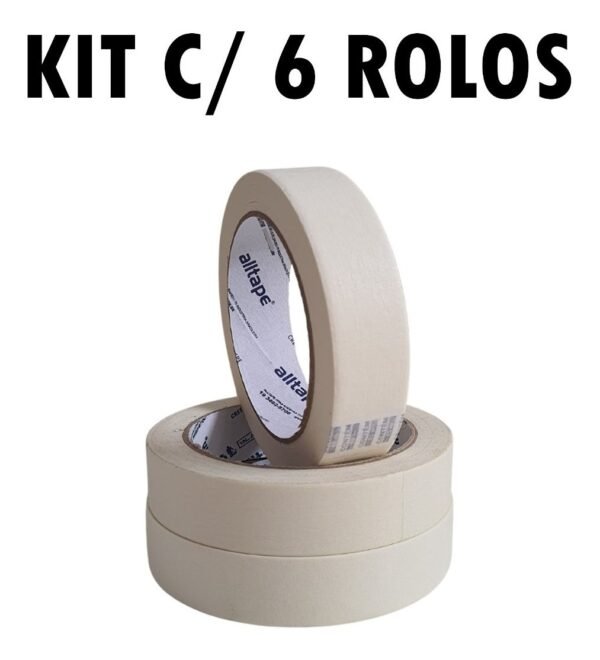 Fita Crepe Larga 24mm X 50m PCT C/6 Rolos Alltape - Image 2