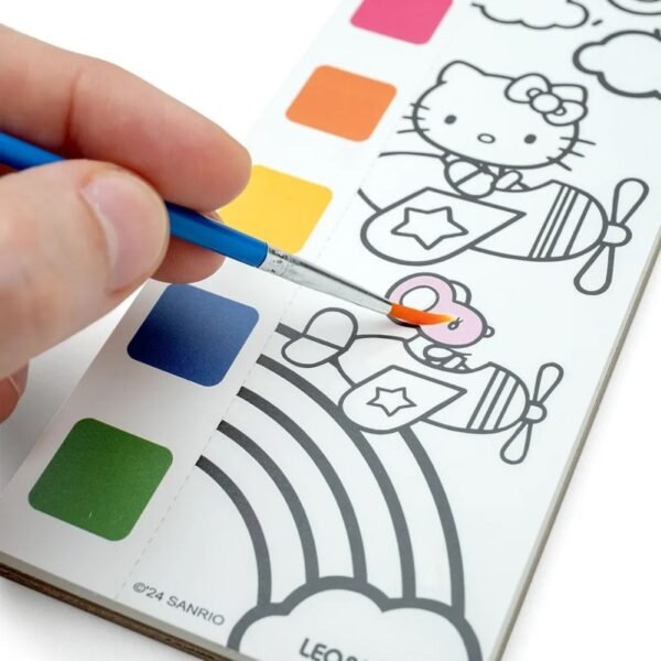 Bloco Para Colorir com Aquarela Hello Kitty 12 Folhas+Pincel - Image 2