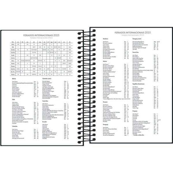 Agenda Espiral Diária 14,0 x 20,0 cm Spice Preta 2025 - Image 5