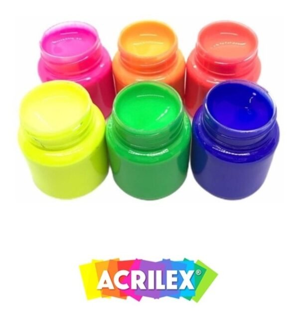 Tinta Tempera Guache Neon 6 Potes c/ 15ml-Pct c/ 6 Caixas - Image 2