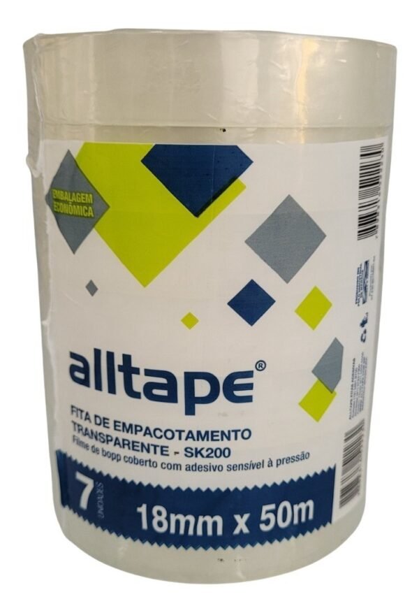 Fita PP Adesiva Transparente 18x50m Pct C/7 Alltape