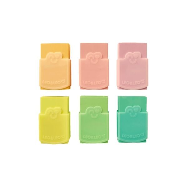Borracha Plastica Color Pastel c/ Capa Pote c/ 24un Leo&Leo - Image 2