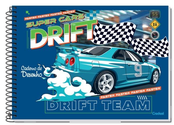 Caderno Desenho Univ 80Fls Super Cars Capas Sortidas Pct 5un