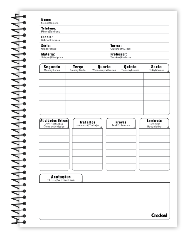Caderno Univ 10 Mat 160 Fls Essenciale Preto 1 Unidade - Image 2