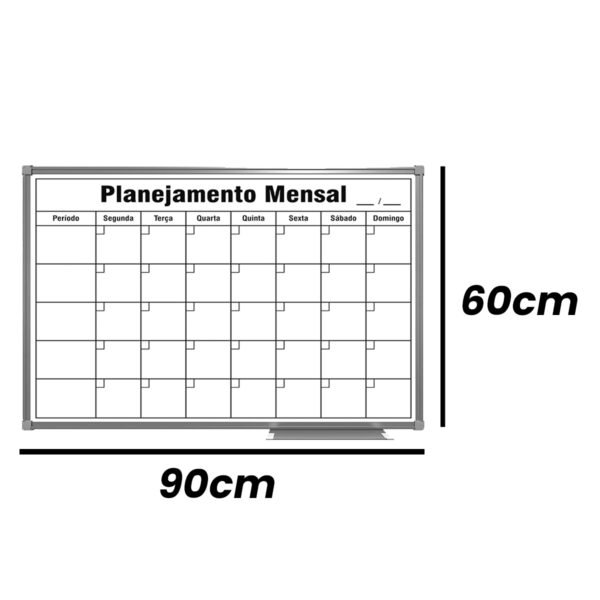 Quadro Planejamento Mensal Aluminio 90x60 Apagador Marcador (21,25) - Image 4