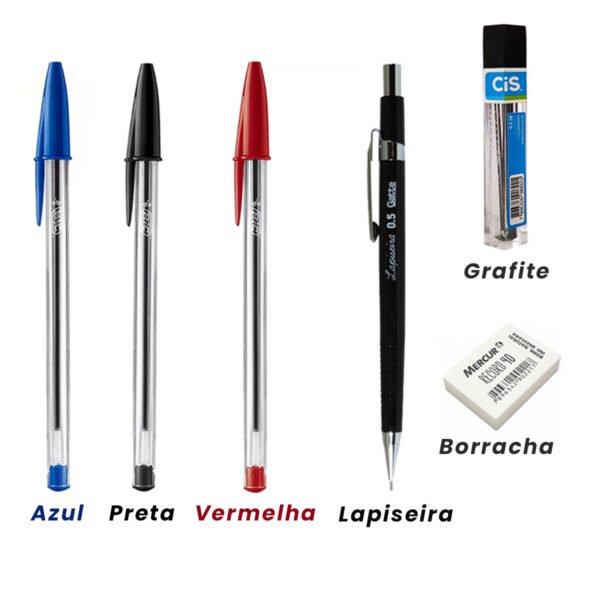 Kit Escolar Estudante Mochila Caderno Caneta Lapiseira - Image 4