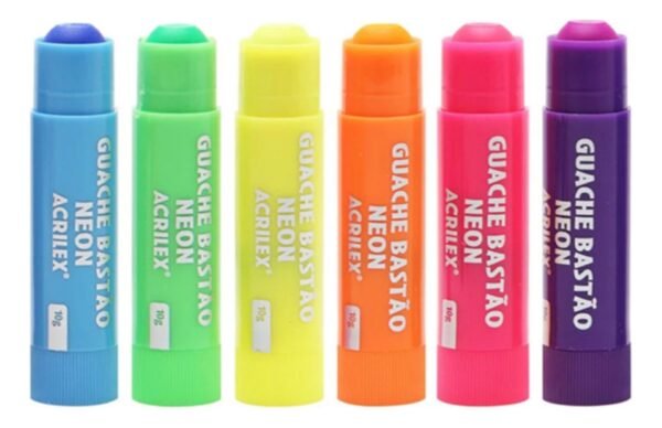Tinta Guache Neon em Bastão 6 Cores Acrilex - Image 4