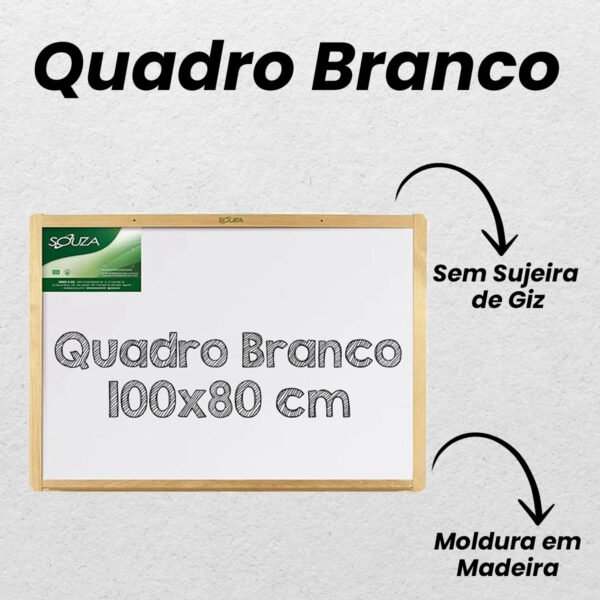 Quadro Branco com Moldura em Madeira 100x080cm Souza - Image 4