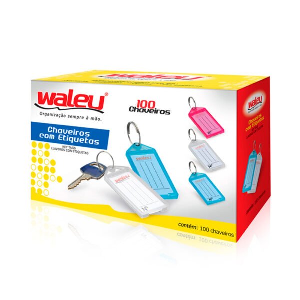 Chaveiro Com Etiqueta Organização 50 Unidades Waleu - Image 3