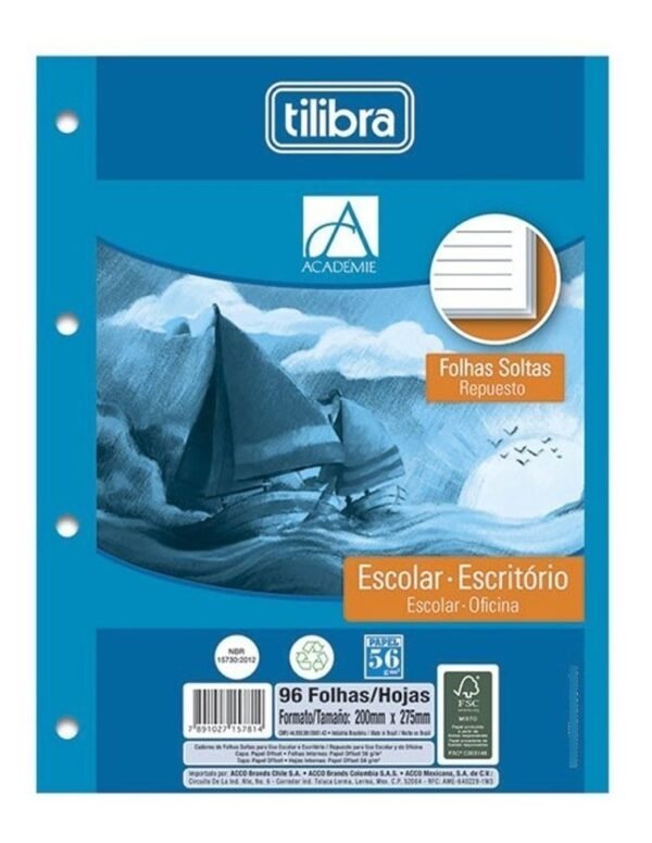 Bloco Fichário Universitário Branco 96Fls 200xx275mm Tilibra