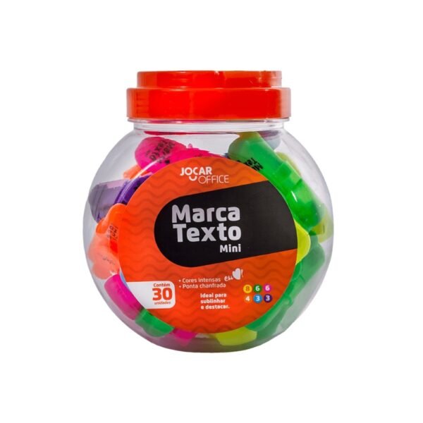 Marca Texto Mini Pote com 30 uns Cores Sortidas Jocar Office