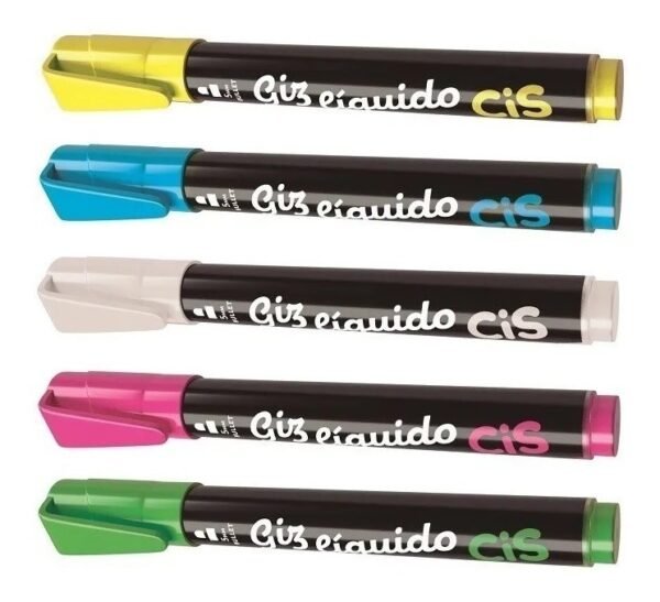 KIT 06 Giz Líquido Neon Ponta Redonda de 5mm - CiS