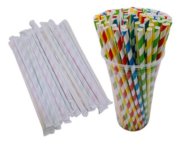 Canudos De Papel Biodegradável C/100un Coloridos Make+