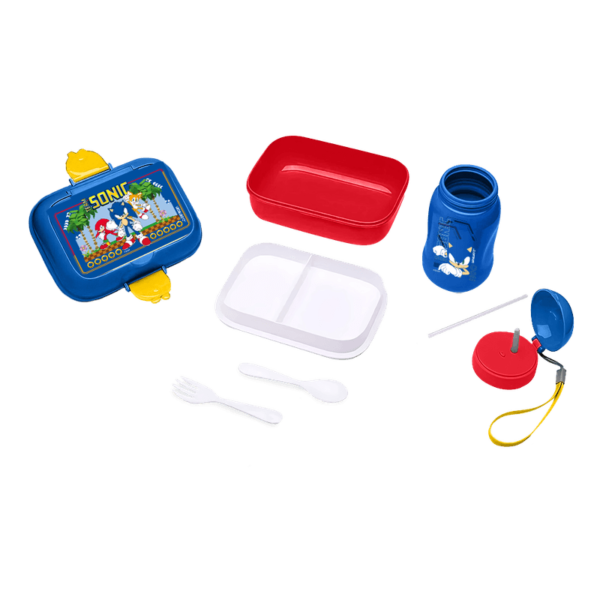 Kit Lancheira SONIC Garrafa Plástica 460ML + Marmita 700ML - Léo&Léo - Imagem 3