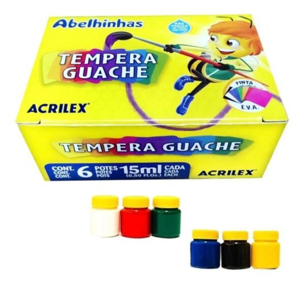 Tinta Tempera Guache 15ml 6 Cores Acrilex - Image 2