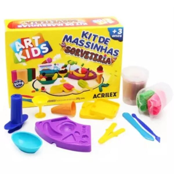 Kit Massinhas de Modelar Sorveteria 200g +11 Peças Acrilex