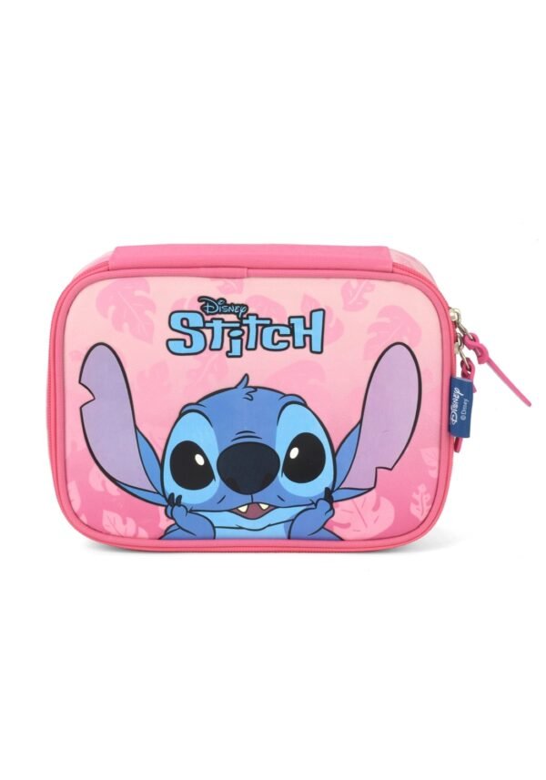 Estojo Escolar Box Grande Stitch P/ 100 Lapis Rosa Up4you
