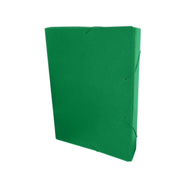 10 Pastas Aba Com Elástico Ofício Lombo 3,5cm Dello Verde