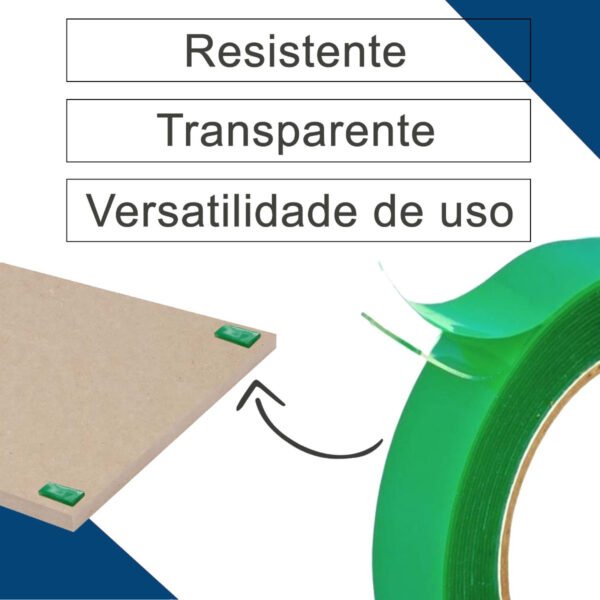 Fita Dupla Face Cola Extra Forte Acrilica 19mmX2m Alltape - Imagem 4