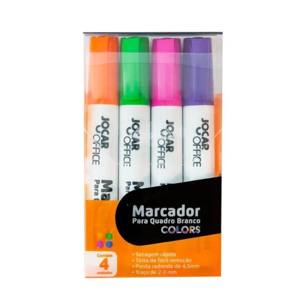 Marcador Quadro Branco Colors Estojo 4un