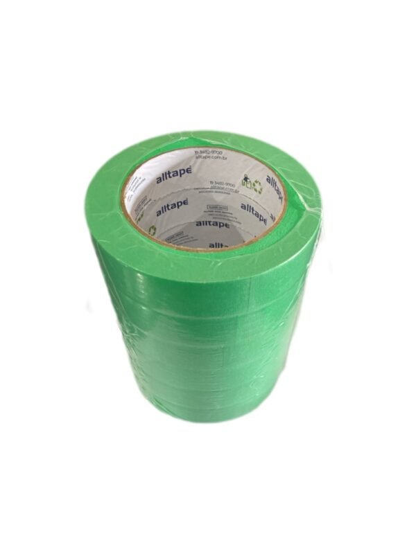 Fita Crepe Automotiva Verde 24mm x 50m Pct c/ 6 Uns Alltape - Verde