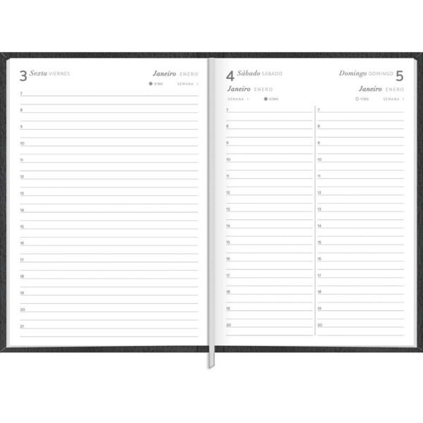 Agenda Executiva Costurada Diária 13,4 x 19,2 cm Torino 2025 - Image 4