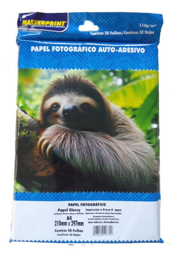 Papel Fotografico Auto-Adesivo A4 115g/m² 50 Fls Masterprint