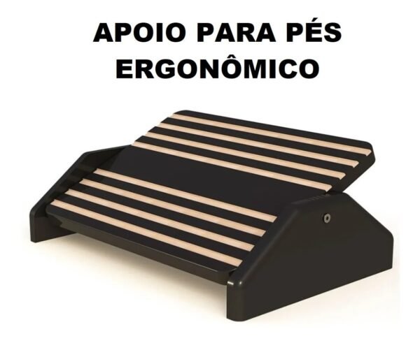 Apoio Ergonômico de Pés Descanso Confortável Mdf Black Piano - Image 3