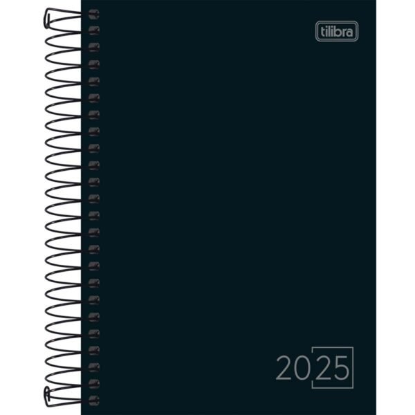 Agenda Espiral Diária 14,0 x 20,0 cm Spice Preta kit 3un 2025