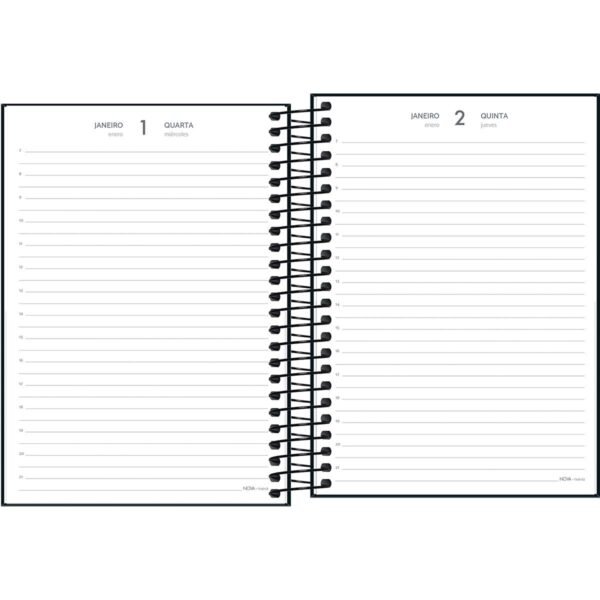 Agenda Espiral Diária 14,0 x 20,0 cm Spice Preta 2025 - Image 4