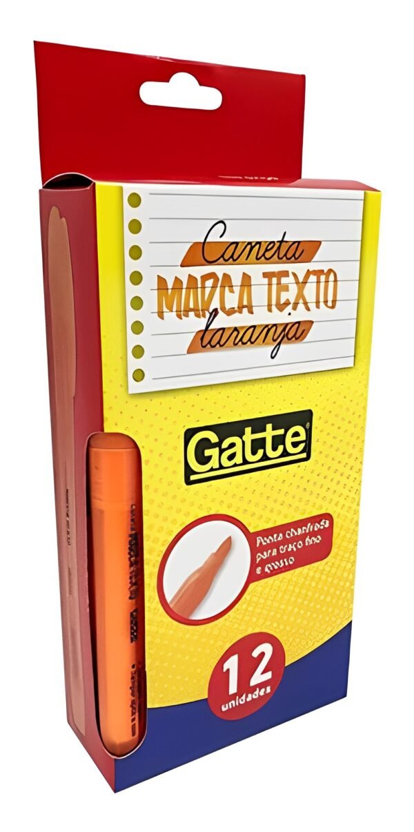 Caneta Marca Texto Ponta Chanfrada Fino e Grosso Caixa C/12