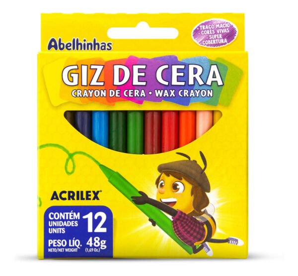 Giz De Cera Escolar Caixa Com 12 Cores 48g Acrilex