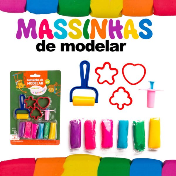 Kit Massinha De Modelar LEOELEO 6 Cores Mais 5 Ferramentas - Image 2