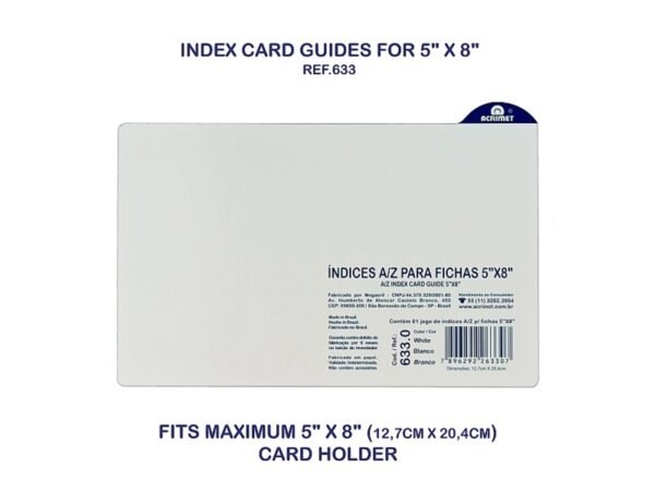 Indice Organizador para Fichario A-Z 5x8 Cartão Acrimet - Image 2