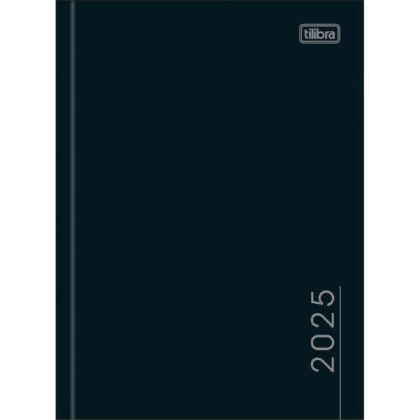Agenda Costurada Diária 12,3 x 16,6 cm Pepper Preta 2025