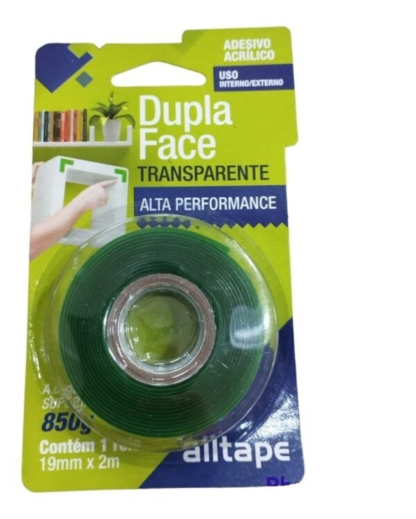Fita Dupla Face Cola Extra Forte Acrilica 19mmX2m Alltape