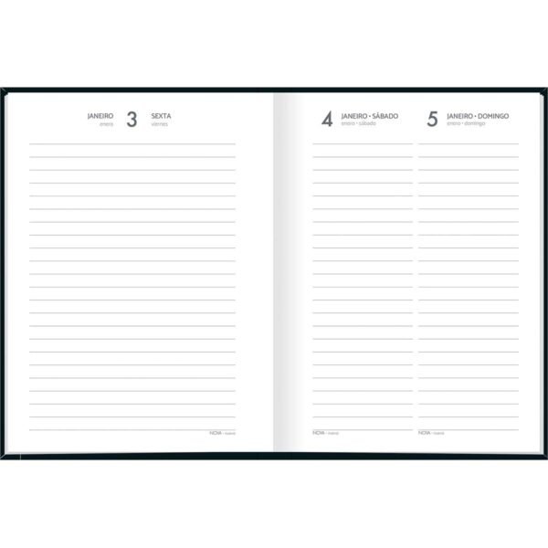 Agenda Costurada Diária 12,3 x 16,6 cm Pepper Preta 2025 - Image 5