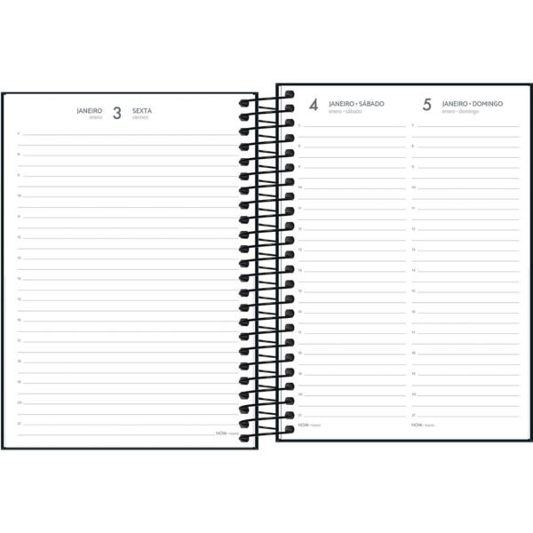 Agenda Espiral Diária 14,0 x 20,0 cm Spice Preta 2025 - Image 3