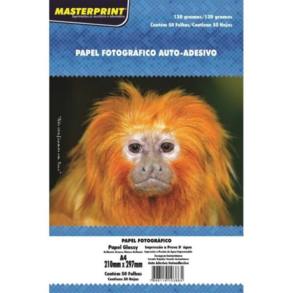 Papel Fotografico Auto-Adesivo A4 130g/m² 50 Fls Masterprint