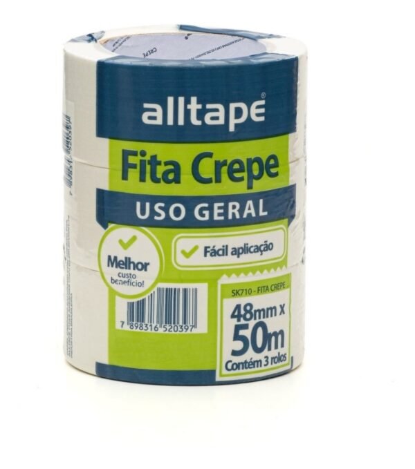 Fita Crepe Larga 48mm X 50m PCT C/3 Rolos Alltape - Image 2