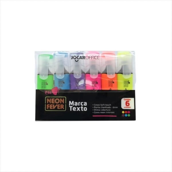 Caneta Marca Texto Neon Fever Estojo Com 6 Cores - Image 5