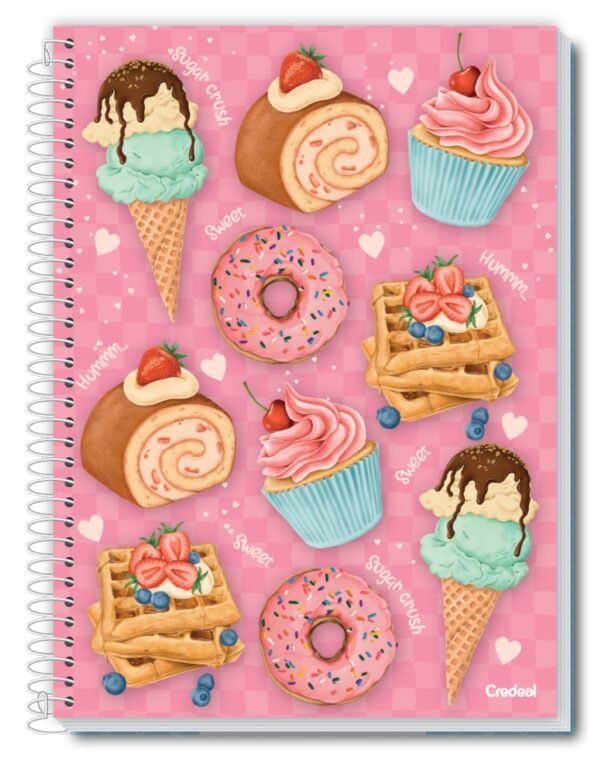 Caderno Univ 1 Mat 80 Fls My Collection Feminino Pct c/ 4un - Image 3