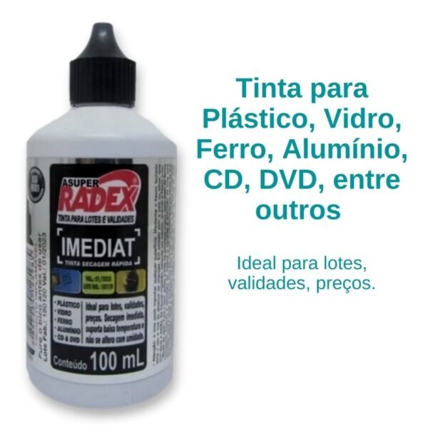 Kit Tinta Carimbo Imediat 100ml Preta + 3 Almofadas Nº3 - Image 2