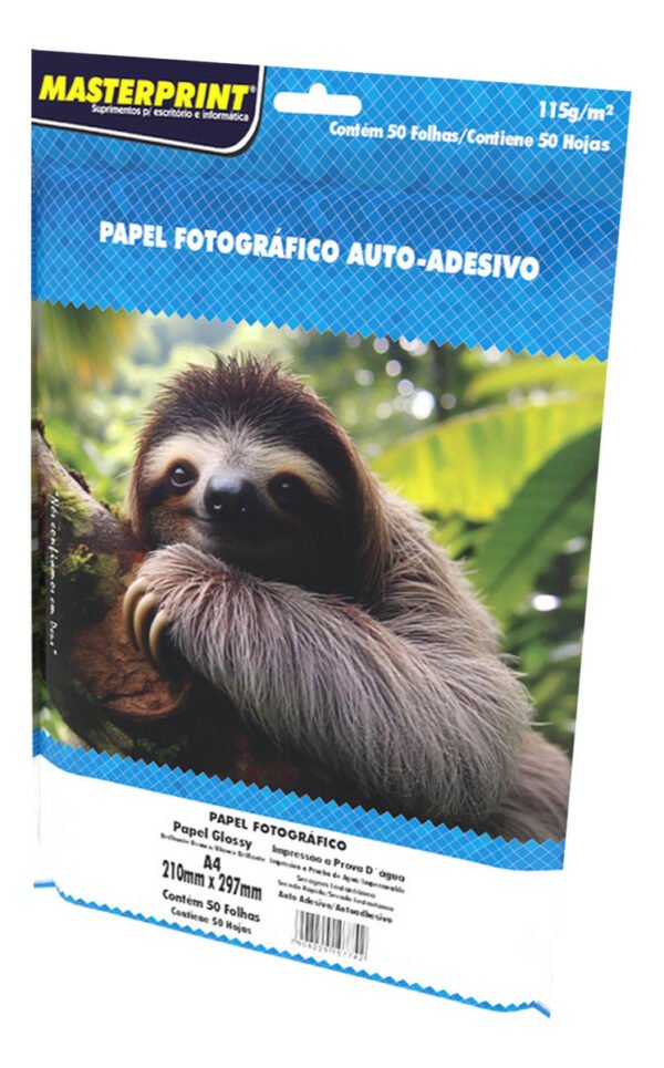 Papel Fotografico Auto-Adesivo A4 115g/m² 100 Fls Masterprint - Image 3