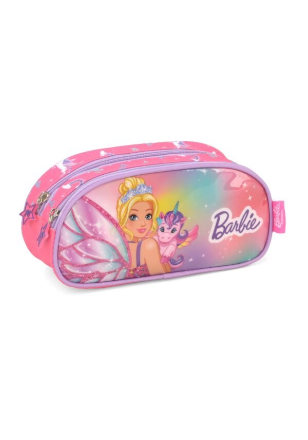 Estojo Escolar Infatil Duplo Barbie Fada Pink Luxcel - Image 2